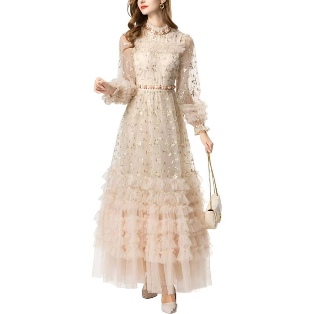 Burryco Womens  Embellished Maxi Dress